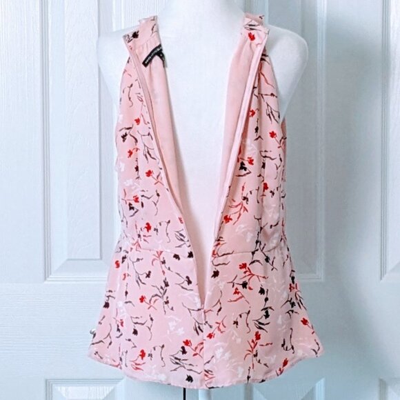 WHITE HOUSE BLACK MARKET Women's Halter Neck Blouse Top Size 6 Pink Print NWOT - Picture 5 of 7